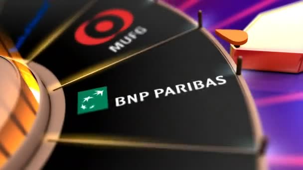 Kasım 2018 Editör Oyun Çarkı Bnp Paribas — Stok video