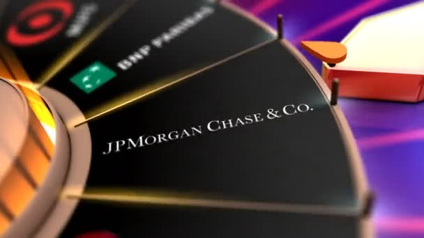 Listopad 2018 Editorial Game Wheel Jpmorgan Chase — Stock video