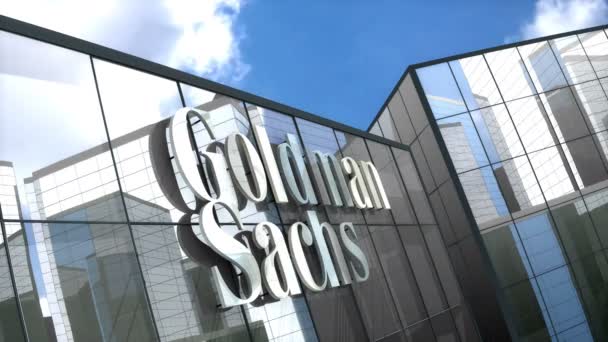 Червень 2018 Використання Тільки Редакції Анімація Логотип Goldman Sachs Group — стокове відео