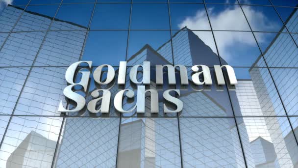 2017 Szeptember Szerkesztőség Animáció Goldman Sachs Group Inc Logó Üvegépületről — Stock videók
