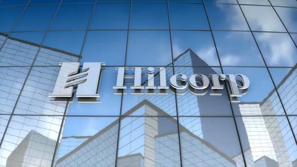 September 2017 Redaktionell Användning Endast Animation Hilcorp Energy Logotyp Glasbyggnad — Stockvideo