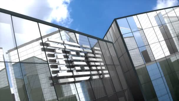 Червень 2018 Використання Тільки Редакції Анімація Логотип Ibm Скляній Будівлі — стокове відео