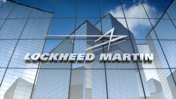 December 2017 Editorial Use Only Animation Lockheed Martin Logo Glass — Stock Video