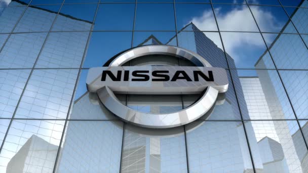 Grudzień 2017 Tylko Użytku Redakcyjnego Animacja Logo Nissan Motor Company — Wideo stockowe