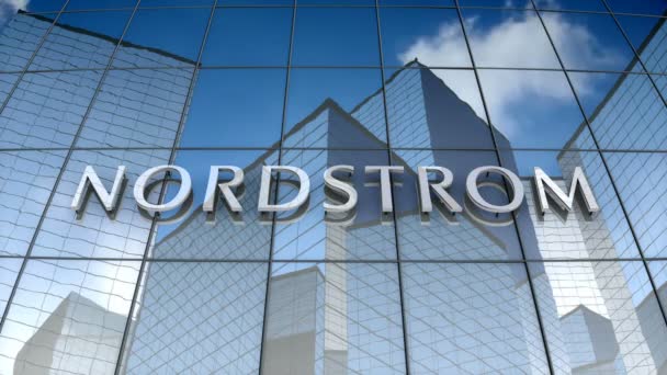 Wrzesień 2017 Tylko Użytku Redakcyjnego Animacja Logo Nordstorm Inc — Wideo stockowe