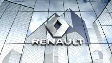 Aralık 2017, sadece 3d animasyon, Groupe Renault cam bina logosu.