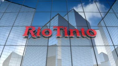 Aralık 2017, sadece 3d animasyon editör kullanımı, Rio Tinto Group logosu cam inşaatı.