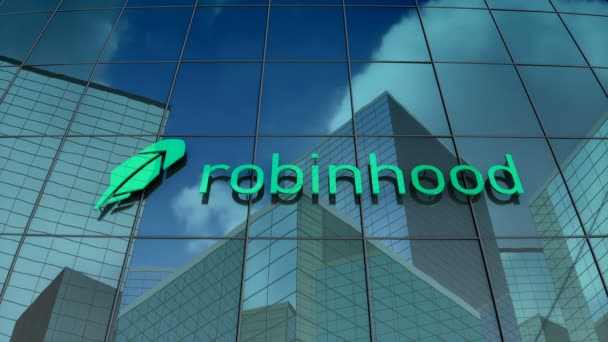 Janeiro 2018 Apenas Uso Editorial Animação Robinhood Markets Inc Logotipo — Vídeo de Stock