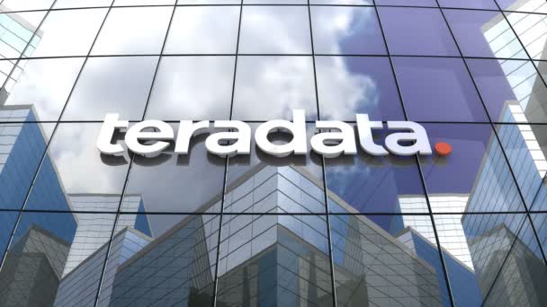 October 2018 Editorial Use Only Animation Teradata Corporation Logo Glass — Stock Video