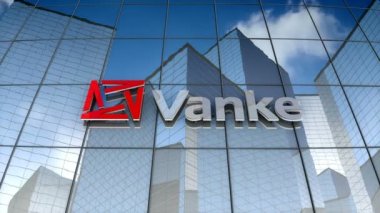 Aralık 2017, sadece editoryal kullanım, 3 boyutlu animasyon, China Vanke Co., Ltd. logo.