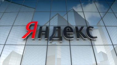 Aralık 2017, sadece editör kullanımı, 3 boyutlu animasyon, Yandex logosu cam bina.