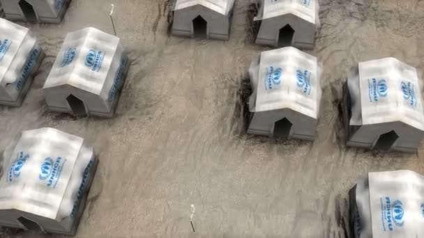 Editorial Artist Rendering Unhcr Refugee Camp Militant Des Droits Humains — Video