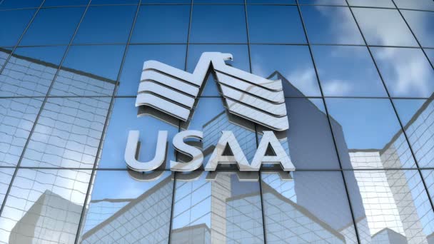 September 2017 Editorial Use Only Animation Usaa Logo Glass Building — 비디오