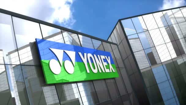 June 2018 Editorial Use Only Animation Yonex Ltd Logo Glass — Stock Video