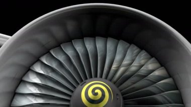 Bilgisayar üretildi, mühendislik ve teknoloji, turbo jet motoru ön görünümü.