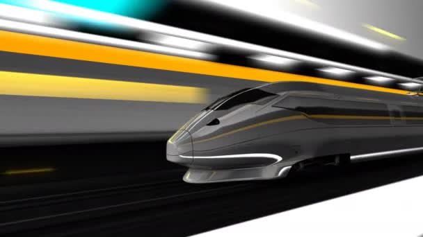 Animación Ferrocarril Alta Velocidad Tren Bala — Vídeos de Stock