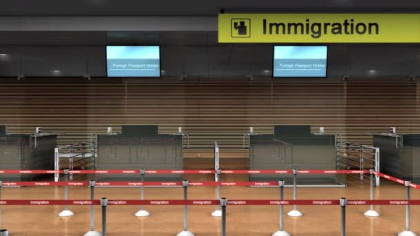 Contatore Immigrazione Aeroporto Animazione — Video Stock