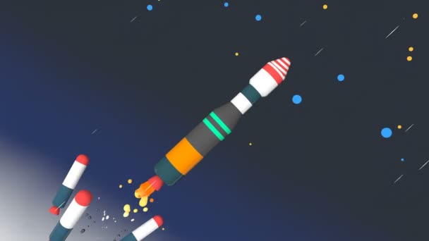 空间火箭级分离动画 — 图库视频影像