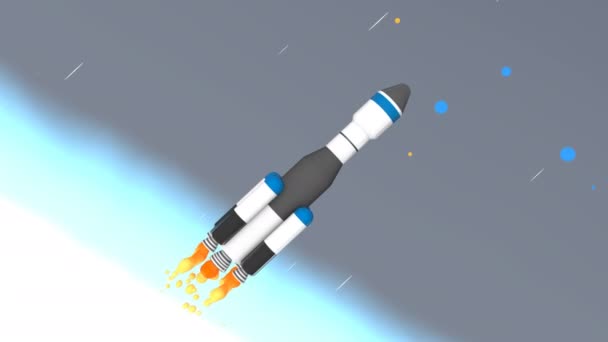 Espacio Cohete Etapas Separación Animación — Vídeos de Stock