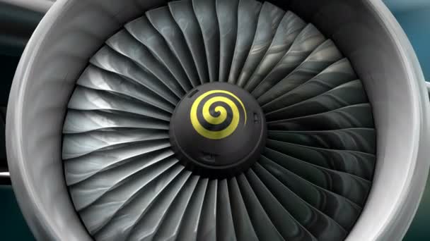 Bilgisayar Üretildi Mühendislik Teknoloji Turbo Jet Motoru Görünümü — Stok video