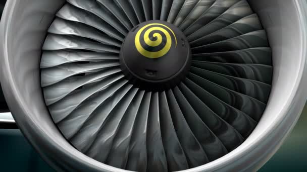 Computador Gerado Engenharia Tecnologia Visão Frontal Motor Turbo Jet — Vídeo de Stock