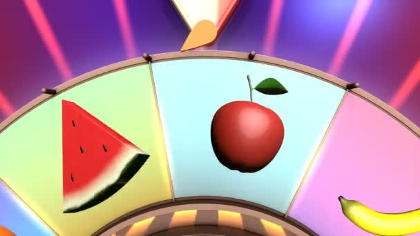 Animación Vídeo Infantil Rueda Fruta Apple — Vídeo de stock
