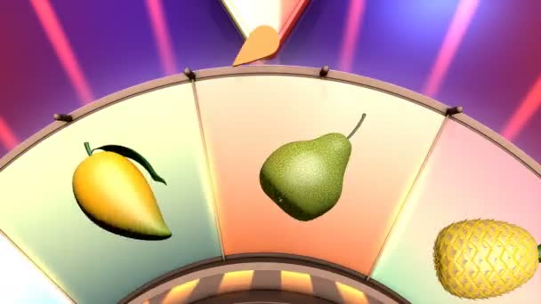 Animation Vidéo Pour Enfants Roue Des Fruits Poire — Video