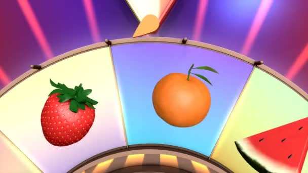 Animación Vídeo Infantil Rueda Fruta Tangerine — Vídeo de stock
