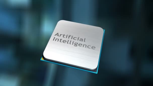 Artista Renderizado Chip Chip Procesamiento Inteligencia Artificial — Vídeos de Stock