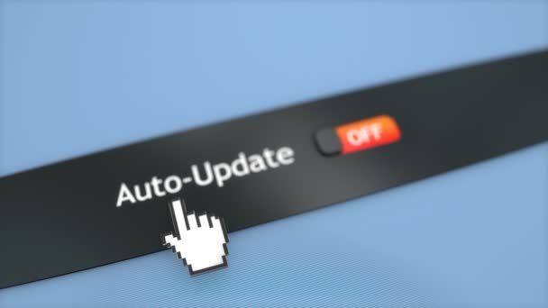 Ustawienie Systemu Aplikacji Przycisk Automatycznej Aktualizacji — Wideo stockowe