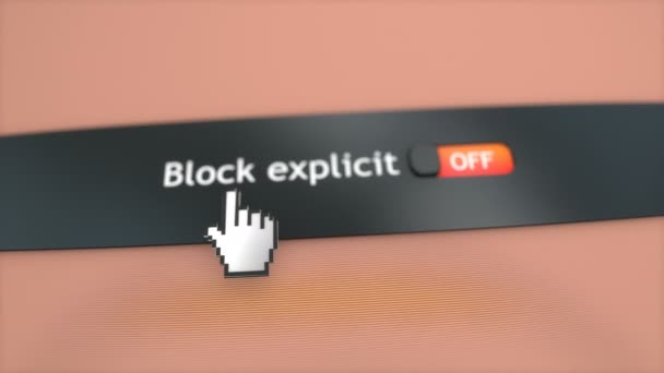 Application System Setting Block Explicit Content — Stock Video