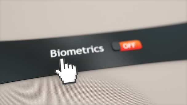 Impostazione Del Sistema Applicazione Pulsante Biometrico — Video Stock