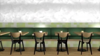 Kafe, kahve dükkânı masası gün içinde.