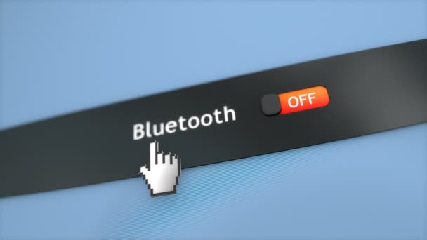 Impostazione Del Sistema Applicazione Pulsante Bluetooth — Video Stock