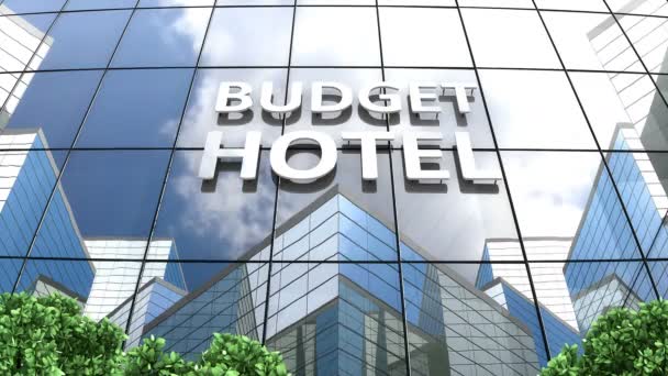 Budget Hotellbyggnad Moln Tid Förflutit — Stockvideo