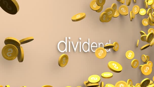 Nahromadění Mincí Vrácení Dividend Zvýšení Animace Mincí — Stock video