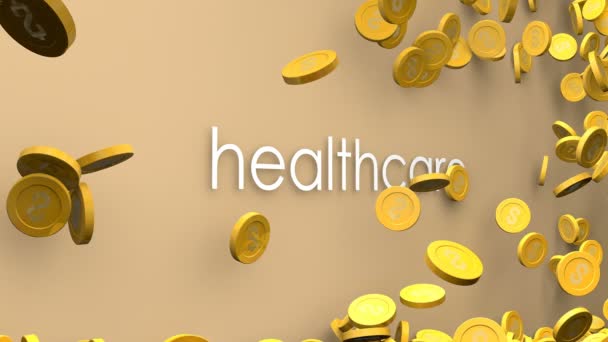 コイン積み上げ医療費の上昇アニメーション — ストック動画