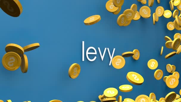 Coin Piling Increase Levy Fees Animation — Stock Video