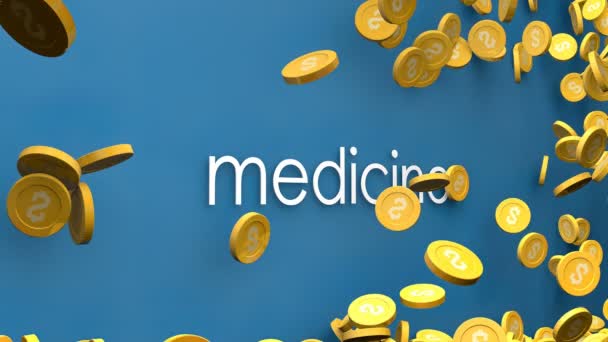 コイン積み上げ医療用アニメーションのコストの増加 — ストック動画