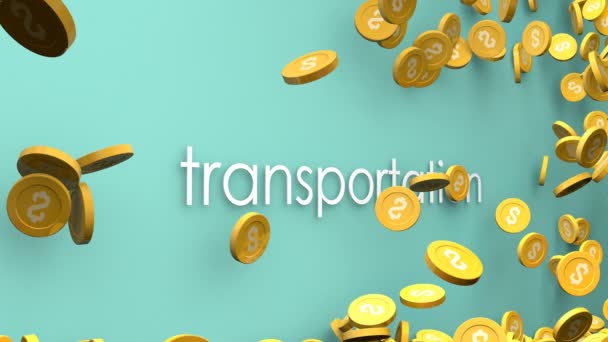 交通費コインアニメーションの増加 — ストック動画