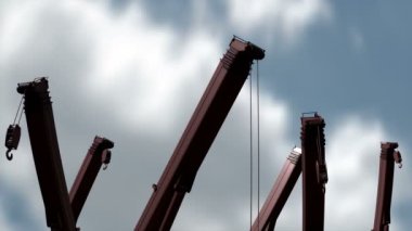 Boşta duran vinçler makine kulesi animasyonu.