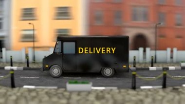 Servis aracı, şehir sokağı..