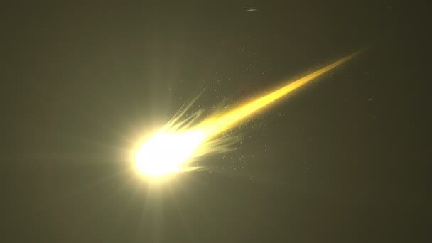 Brilantní Jasný Krásný Zblízka Pohled Zlatá Kometa Železný Prvek — Stock video