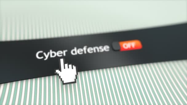 Impostazione Del Sistema Applicativo Cyber Defense — Video Stock