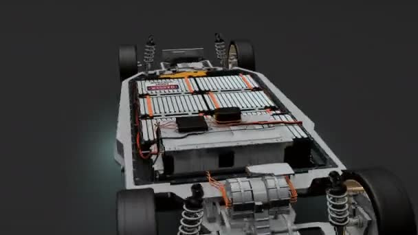 Artista Renderização Bateria Veículo Elétrico Íon Lítio — Vídeo de Stock
