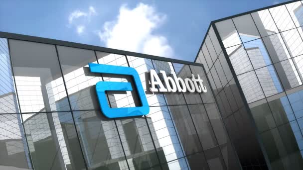 May 2019 Editorial Use Only Animation Abbott Laboratories Logo Glass — Stock Video