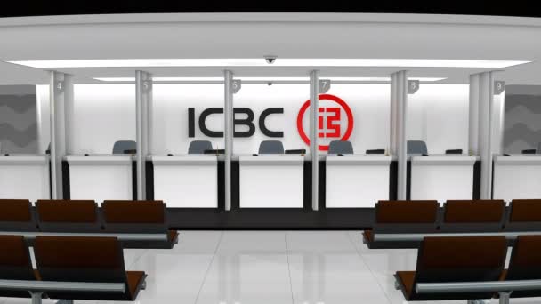 February 2019 Animation Editorial Icbc Bank Service Counter — 비디오