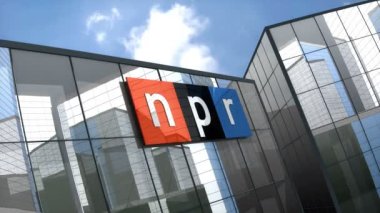 July 2019, Editorial use only, 3D animation, National Public Radio logo on glass building.