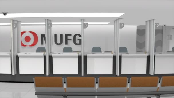 2019年3月 编辑3D动画 Mufg Bank零售柜台 — 图库视频影像