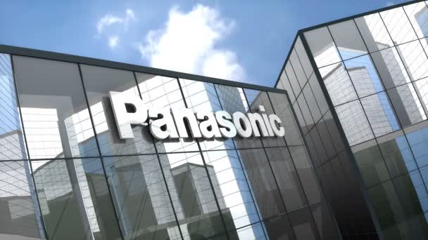 Julho 2019 Apenas Uso Editorial Animação Panasonic Corporation Logo Edifício — Vídeo de Stock